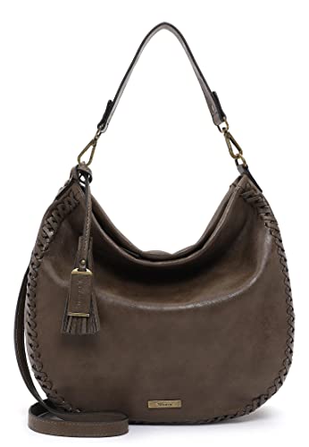 Tamaris Damen Schultertasche Umhängetasche Hobo Ornament edles Design Janne 32002, Farbe:Grün von Tamaris