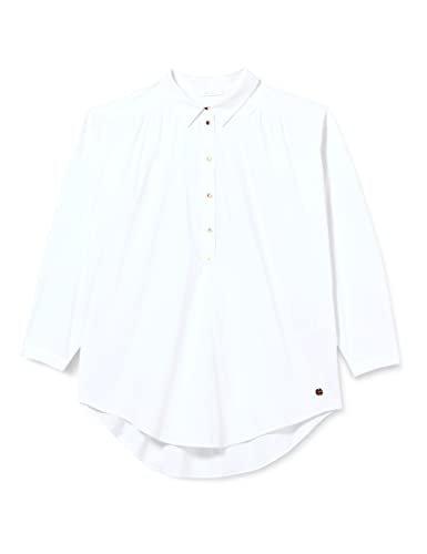 Tamaris Damen Shirt mit halber Knopfleiste ARHAVI Weiß 36 von Tamaris