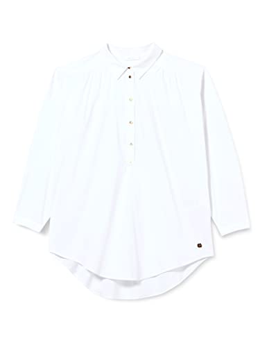 Tamaris Damen Shirt mit halber Knopfleiste ARHAVI Weiß 42 von Tamaris