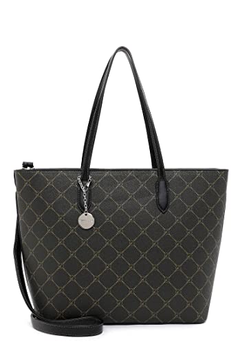 Tamaris Damen Shopper Tasche mittelgroß Rauten-Prägung Anastasia Classic 30107, Farbe:Grün von Tamaris