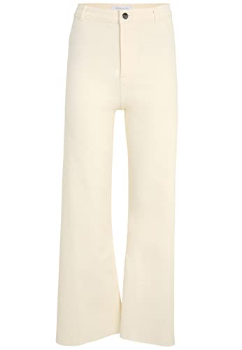 Tamaris Damen Slim High Waist Hose mit weitem Bein ALFENAS Weiß 34 von Tamaris