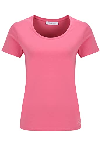 Tamaris Damen Slim T-Shirt mit tiefem Nackenausschnitt ALBA Pink M von Tamaris