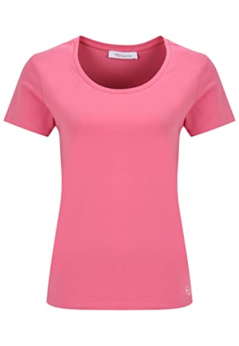 Tamaris Damen Slim T-Shirt mit tiefem Nackenausschnitt ALBA Pink S von Tamaris