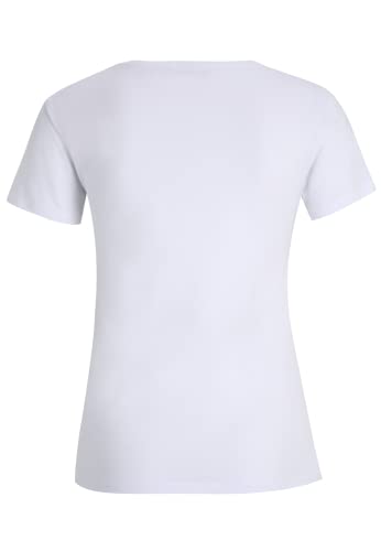 Tamaris Damen Slim T-Shirt mit tiefem Nackenausschnitt ALBA Weiß XL von Tamaris