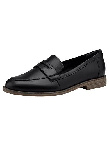 Tamaris Damen Slipper, Frauen Slip On,College Schuhe,Businessschuhe,Anzugschuhe,elegant,Office,büro,Freizeit,Slipper,Black Leather,36 EU von Tamaris