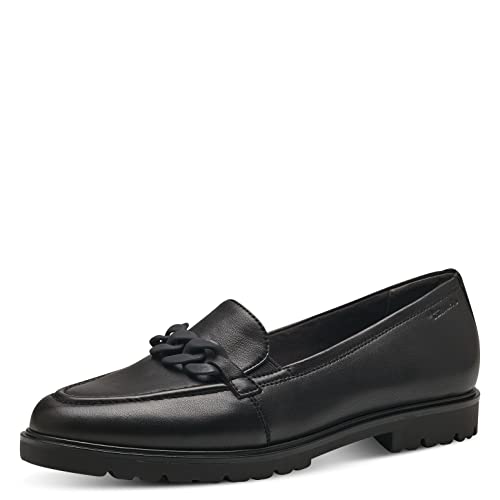 Tamaris Damen Klassische Ballerinas, Frauen Flats,TOUCHit-Fußbett,Slip-ons,klassisch elegant,Ballerinen,Pumps,Halbschuhe,Slipper,Black Leather,39 EU von Tamaris