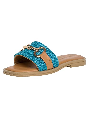 Tamaris Damen Slipper, Frauen Slip On,TOUCHit-Fußbett,Schlupfschuhe,schluepfschuhe,Loafer,College Schuhe,Businessschuhe,Turquoise,37 EU von Tamaris