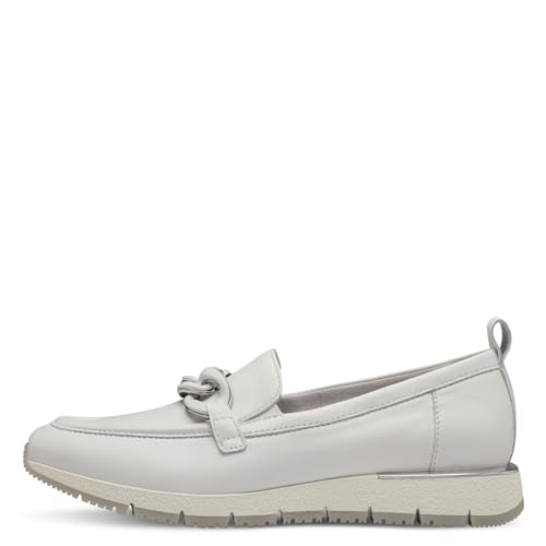 Tamaris Damen Slipper, Frauen Slip On,Wechselfußbett,Loafer,Slip-ons,Freizeitschuhe,modisch,Slipper,Mokassins,Halbschuhe,White Leather,39 EU von Tamaris