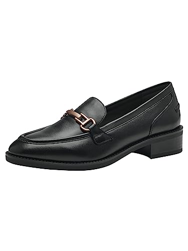 Tamaris Damen Slipper Leder; Black/schwarz; 39 EU von Tamaris