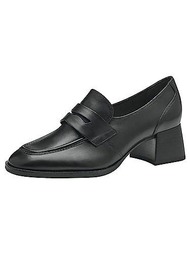 Tamaris Damen Slipper Leder Blockabsatz; Black/schwarz; 40 EU von Tamaris