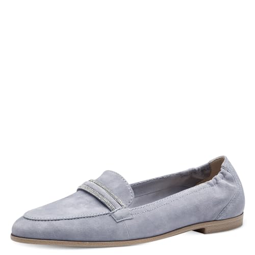 Tamaris Damen Slipper Leder Blockabsatz; LIGHT BLUE/blau; 38 EU von Tamaris