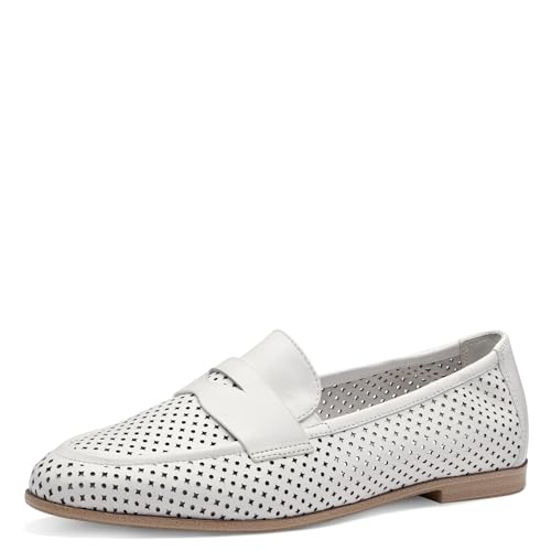Tamaris Damen Slipper Leder Blockabsatz; WHITE STRUCTURE/weiß; 39 EU Tamaris Damen Slipper Leder Blockabsatz; WHITE STRUCTURE/weiß; 39 EU von Tamaris