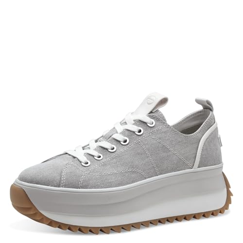 Tamaris Schnürer Damen Vegan sportlich grau,EU 38 von Tamaris