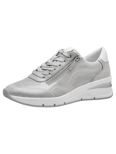 Tamaris Damen 1-23761-42 Sneaker Sneaker, Silver, 40 von Tamaris