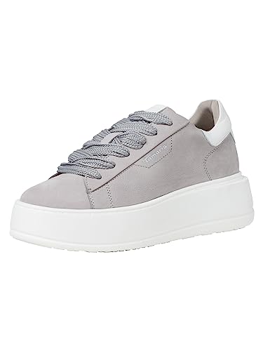 Tamaris Damen Sneaker Low Leder; LIGHT GREY/grau; 37 EU von Tamaris