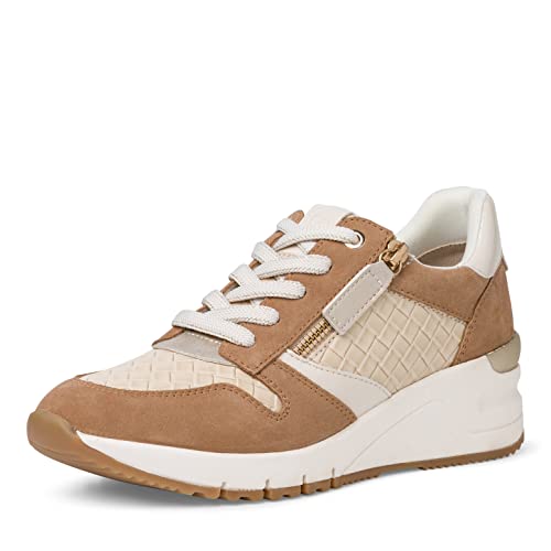 Tamaris Damen Low-Top Sneaker, Frauen Halbschuhe,Wechselfußbett,Comfort Lining,Sportschuhe,Freizeitschuhe,Camel/BEIGE ST,41 EU / 7.5 UK von Tamaris