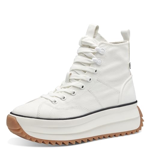 Tamaris Damen Sneaker High Canvas Vegan; WHITE/weiß; 38 von Tamaris