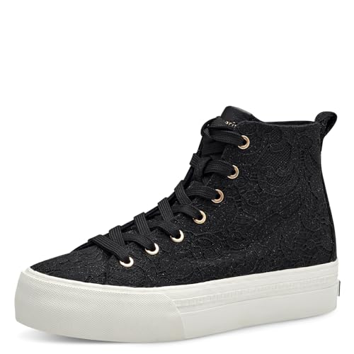 Tamaris Damen Sneaker High Textile Vegan; BLACK MACRAMEE/schwarz; 37 Tamaris Damen Sneaker High Textile Vegan; BLACK MACRAMEE/schwarz; 37 von Tamaris