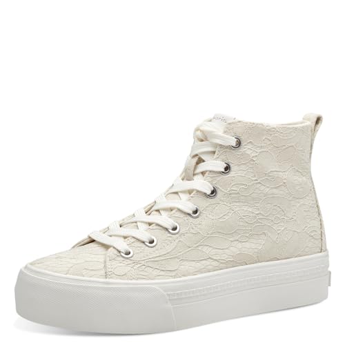 Tamaris Damen Sneaker High Textile Vegan; Ivory MACRAMEE/beige; 39 Tamaris Damen Sneaker High Textile Vegan; Ivory MACRAMEE/beige; 39 von Tamaris