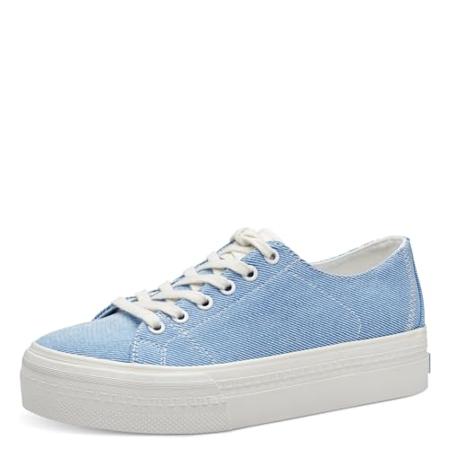 Tamaris Damen Sneaker Low Textil Vegan; LIGHT BLUE/blau; 39 von Tamaris