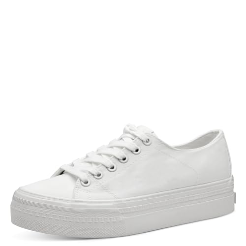 Tamaris Damen Sneaker Low Textil Vegan; WHITE UNI/weiß; 40 von Tamaris