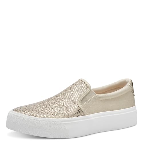 Tamaris Damen Sneaker Slip On Structure Vegan; LIGHT GOLD GLAM/metallic; 38 Tamaris Damen Sneaker Slip On Structure Vegan; LIGHT GOLD GLAM/metallic; 38 von Tamaris