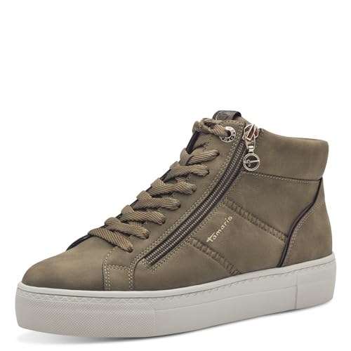 Tamaris Damen Sneaker Vegan; OLIVE COMBINED, EU 41 von Tamaris