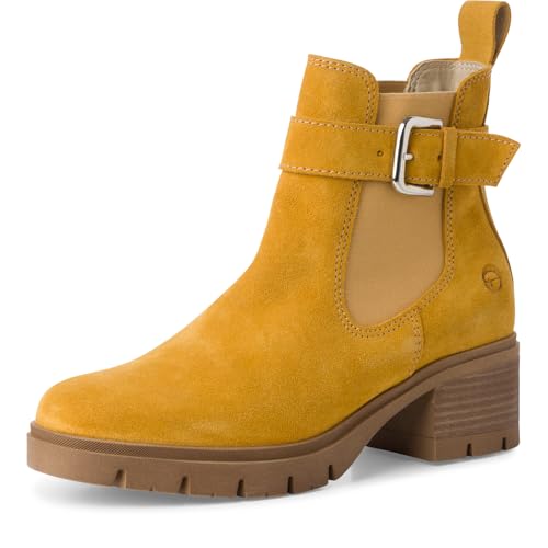 Tamaris Damen Chelsea Leder Blockabsatz bequem; YELLOW, EU 41 von Tamaris