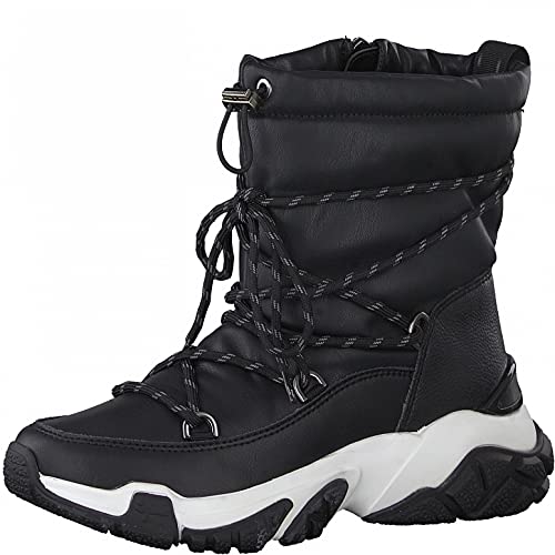 Tamaris Damen Stiefel, Frauen Schnürstiefel,DUOtex,wasserabweisend,warm gefüttert,uebergangsstiefel,uebergangsschuhe,schnürung,Black,40 EU / 6.5 UK von Tamaris