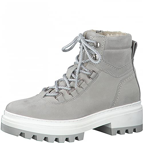 Tamaris Damen Stiefel, Frauen Schnürstiefel,lose Einlage,warm gefüttert,schnürboots,Kurzstiefel,schnürung,Boots,Light Grey,36 EU / 3.5 UK von Tamaris