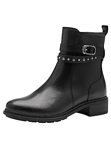 Tamaris Damen Boots Leder Blockabsatz; BLACK/schwarz; 37 EU von Tamaris