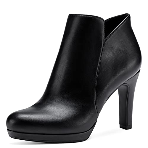 Tamaris Damen Klassische Stiefeletten, Frauen Stiefeletten,kurzstiefel,uebergangsschuhe,uebergangsstiefel,hoch,high heel,BLACK MATT,37 EU von Tamaris