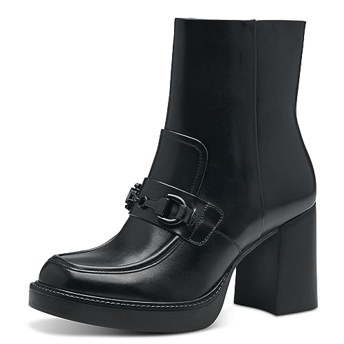 Tamaris Damen Boots mit Absatz Leder; BLACK/schwarz; 38 EU von Tamaris