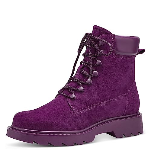 Tamaris Damen Schnürstiefel Leder; DARK PINK/pink; 36 EU von Tamaris