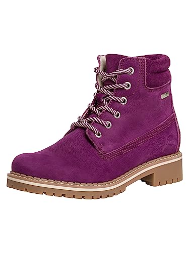 Tamaris Damen Schnürstiefel gefüttert Leder Blockabsatz Winter; PURPLE/lila; 38 EU von Tamaris