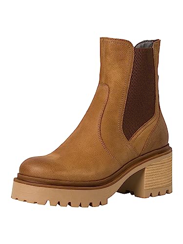 Tamaris Damen Boots Leder Blockabsatz gefüttert Winter; NUT/braun; 36 von Tamaris