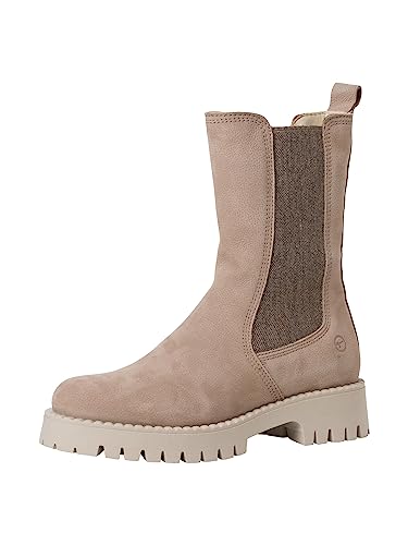 Tamaris Damen Boots Leder Blockabsatz Winter gefüttert; TAUPE/beige; 39 EU von Tamaris