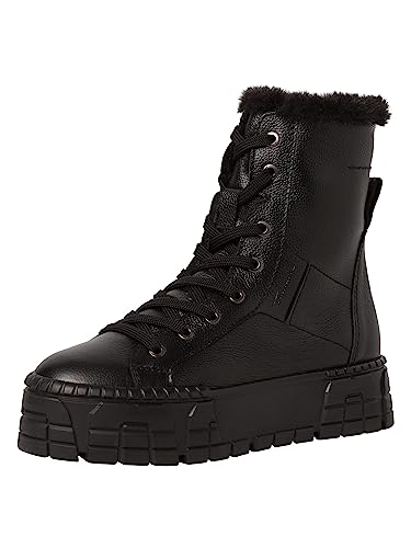 Tamaris Damen Schnürstiefel Leder Winter gefüttert; BLACK LEATHER/schwarz; 39 EU von Tamaris