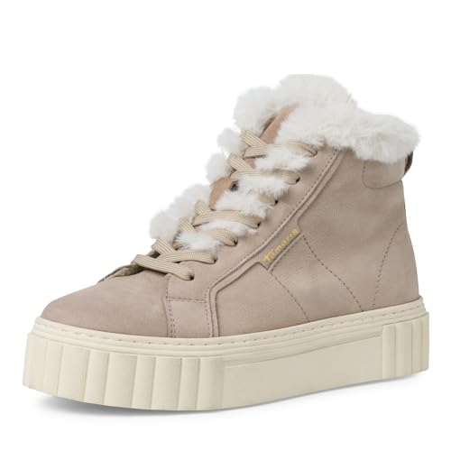 Tamaris Damen Schnürstiefel Leder Winter gefüttert; TAUPE/beige; 38 EU von Tamaris