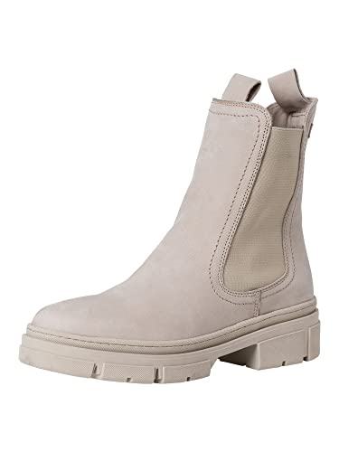 Tamaris Damen Stiefeletten, Frauen Chelsea Boots,Comfort Lining,TOUCHit-Fußbett,Schlupfstiefel,flach,Boots,Stiefel,Taupe NUB. Uni,41 EU / 7.5 UK von Tamaris