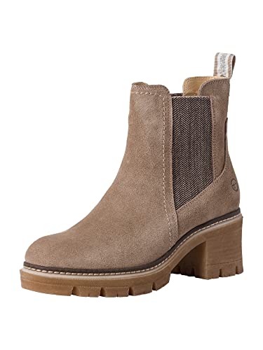 Tamaris Damen Stiefeletten, Frauen Chelsea Boots,Comfort Lining,TOUCHit-Fußbett,uebergangsschuhe,uebergangsstiefel,hoch,Boots,Taupe,40 EU / 6.5 UK von Tamaris