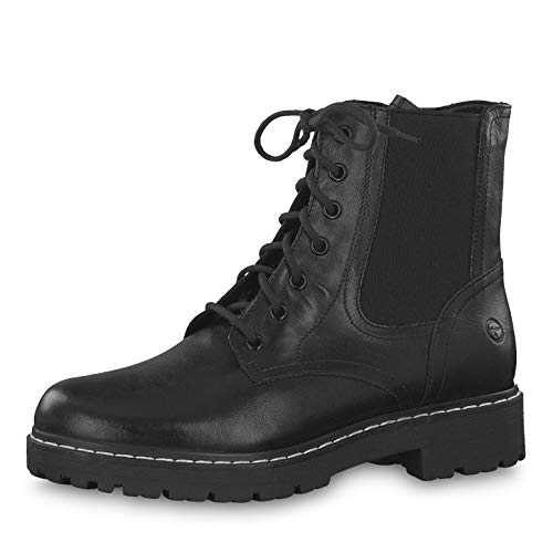 Tamaris Damen Stiefeletten 25219-33, Frauen Schnürstiefelette, feminin elegant Women's Women Woman Freizeit leger Stiefel Boot,Black,40 EU / 6.5 UK von Tamaris