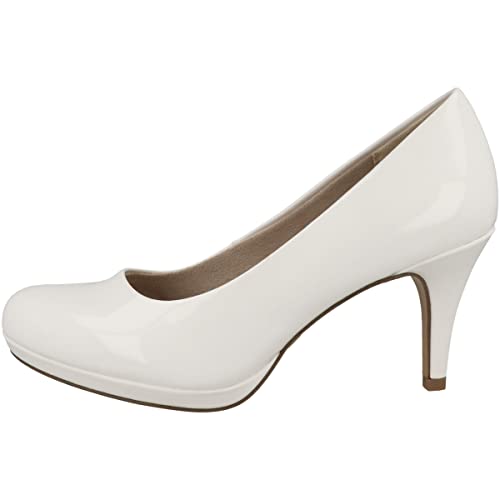 Tamaris Damen Pumps, White Patent 1 22444 29 123, 41 EU von Tamaris