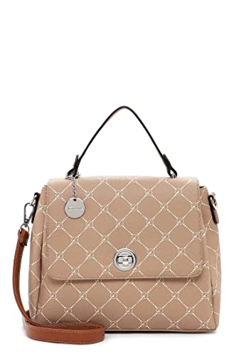 Tamaris Damen Umhängetasche Sperrverschluss Rautenmuster Anastasia Lock 31721, Farbe:Beige von Tamaris