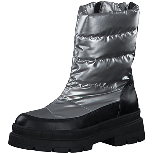 Tamaris Damen Winterstiefel, Frauen Stiefel,wasserabweisend,warm gefüttert,halbschaftstiefel,warm,gefüttert,Boots,Silver MET.,39 EU von Tamaris