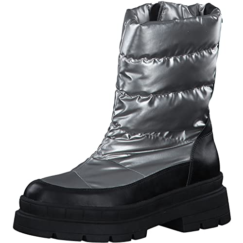 Tamaris Damen Winterstiefel, Frauen Stiefel,wasserabweisend,warm gefüttert,uebergangsstiefel,uebergangsschuhe,Winterboots,Silver MET.,38 EU von Tamaris