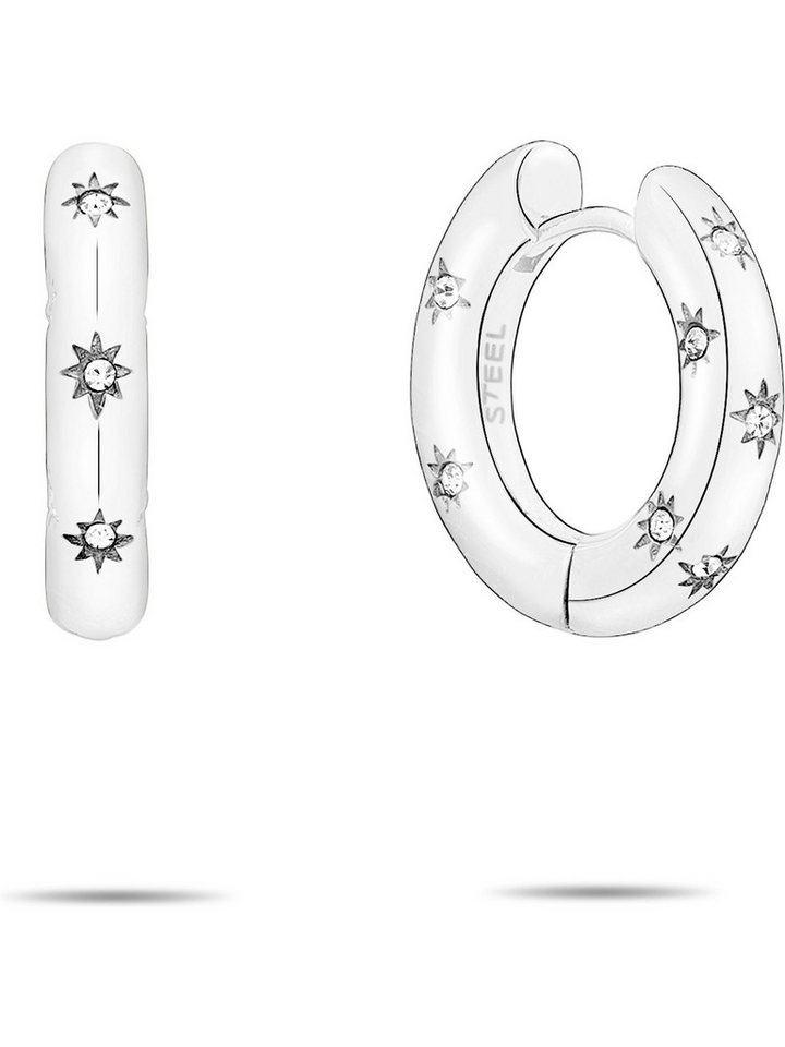 Tamaris Paar Creolen Tamaris Damen-Creolen Edelstahl 48 Glasstein (Paar) von Tamaris