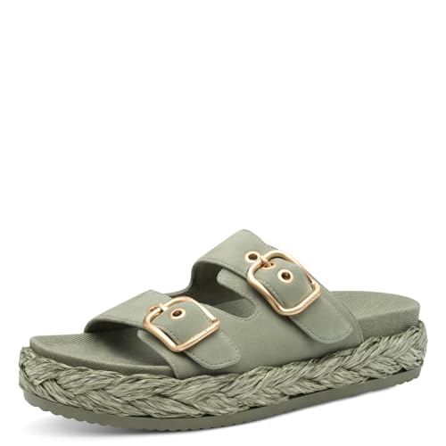 Tamaris Pantolette Damen Flach grün,EU 36 von Tamaris