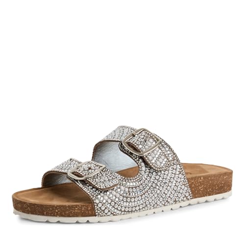 Tamaris Pantolette Damen Flach metallic,EU 37 von Tamaris