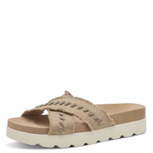 Tamaris Pantolette Damen Vegan Flach beige,EU 40 von Tamaris